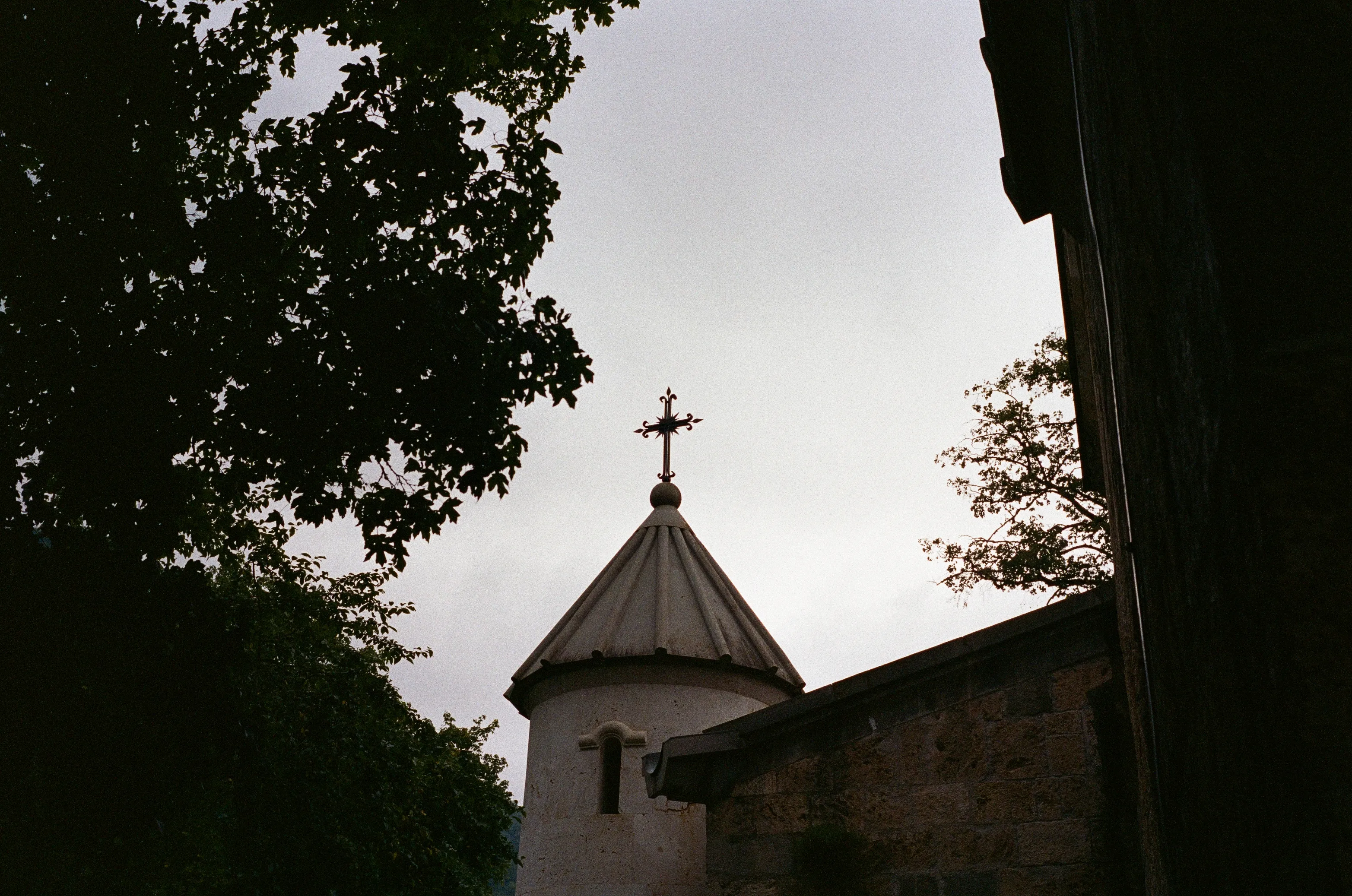Film photograph from Armenia, titled "armenia church".