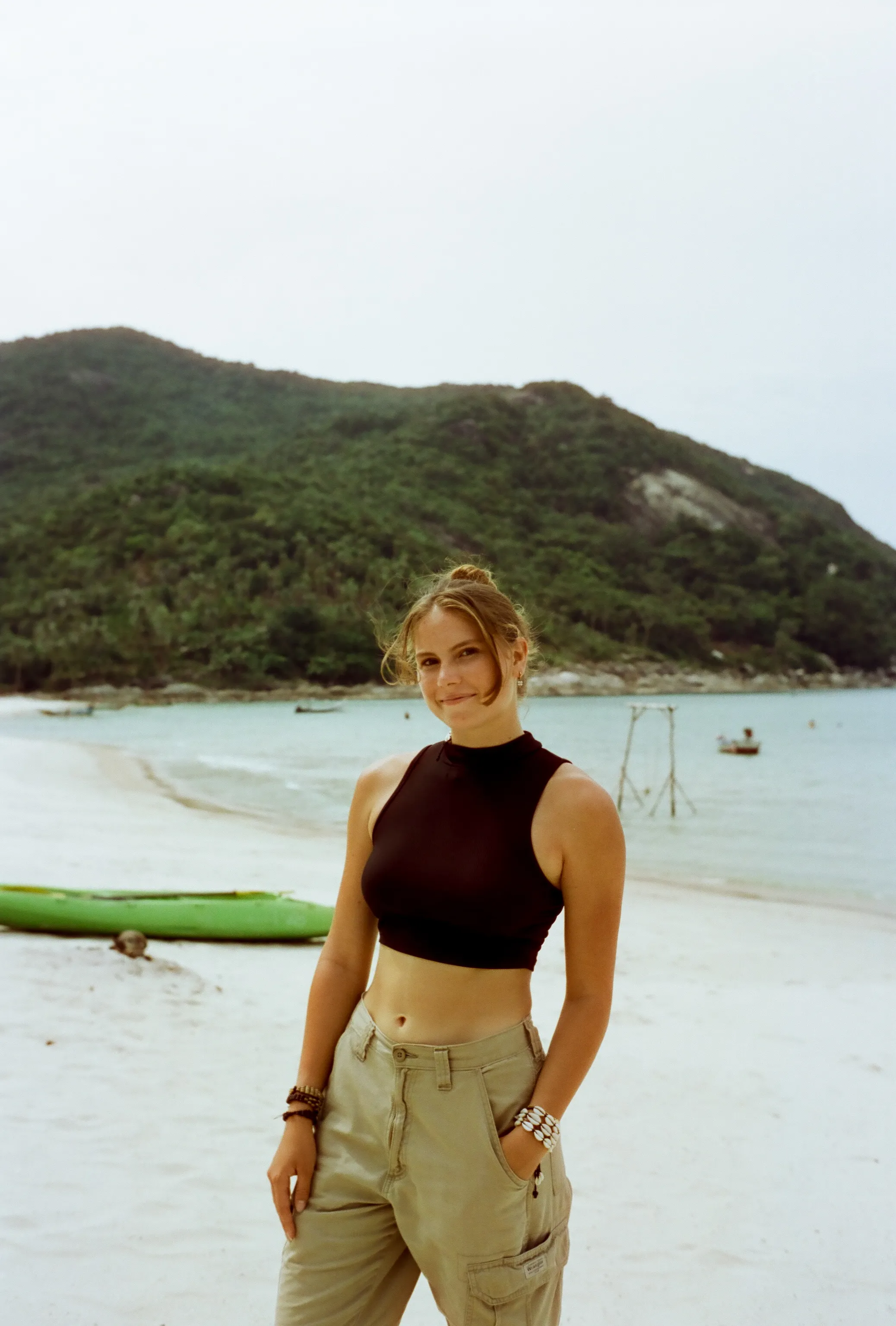 Film photograph from Thailand, titled "nina portrait cyberpunk100d".