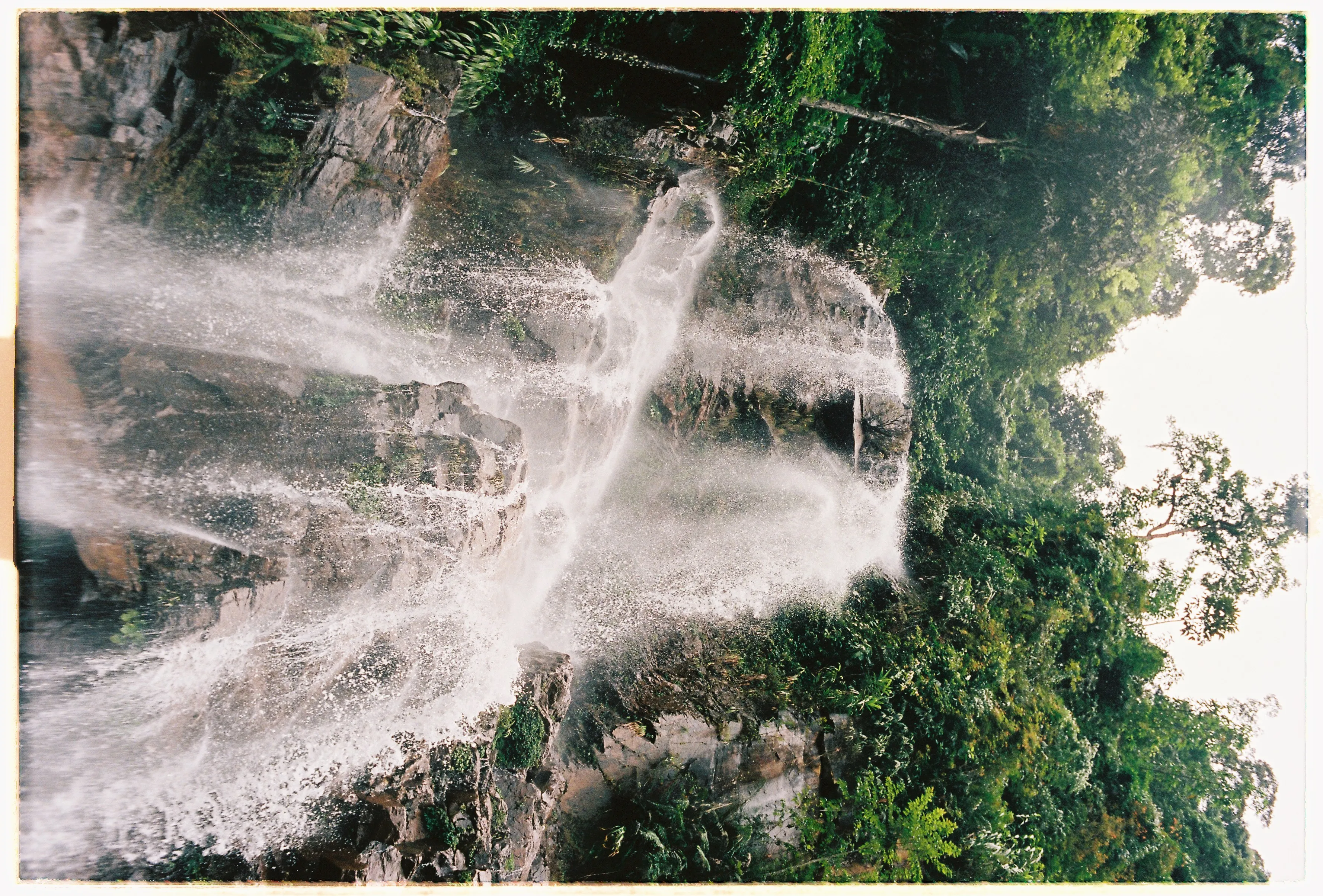 Film photograph from Vietnam, titled "ha giang waterfall".